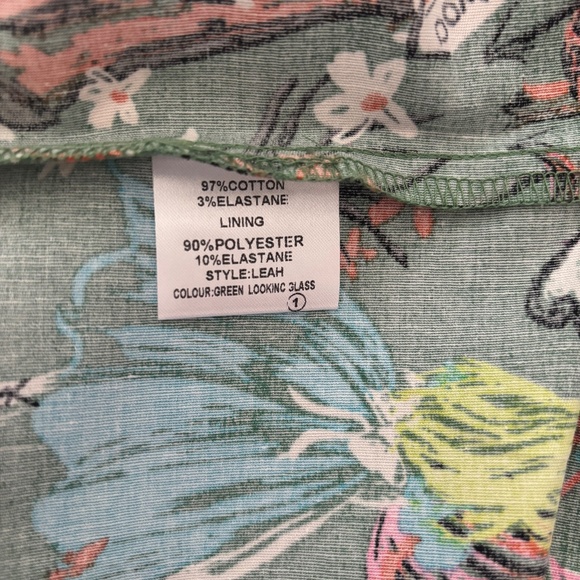 New With Tags! Lindy Bop Leah in Green Looking Glass Print Dress XS - Picture 11 of 12